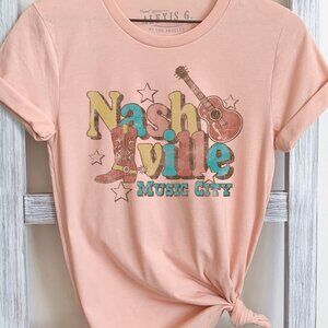 Nashville Music City Graphic Tee, Country Music T Shirt, Nashville Shirt